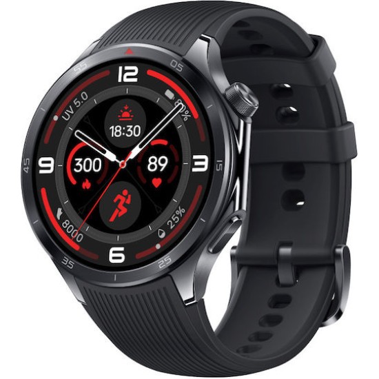 OnePlus Watch 3 Stainless Steel 46mm Αδιάβροχο με Παλμογράφο (Obsidian Titanium)