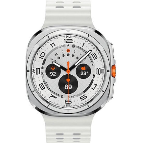 Samsung Galaxy Watch Ultra Titanium 47mm Αδιάβροχο με eSIM και Παλμογράφο (Titanium White)