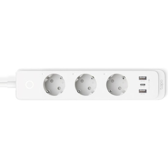 TP-LINK Tapo P300 Smart Πολύπριζο 3 Θέσεων με 2 USB-A, 1 USB-C, Διακόπτη και Καλώδιο 1.5m