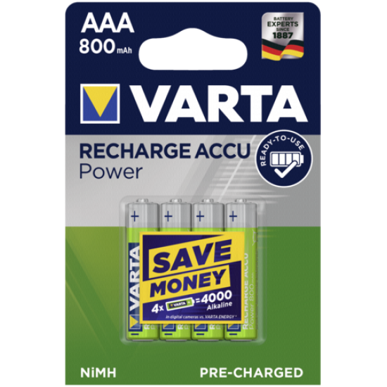 Varta Rechargeable Accu AAA Ready2Use NiMH 800 mAH Micro (4τμχ)