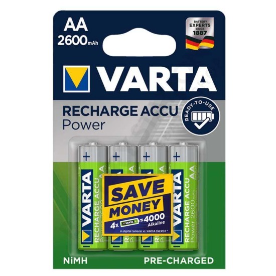 Varta Recharge Accu Power AA 2600mAh (4τμχ)