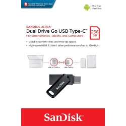 SanDisk Ultra Dual DriveGo 256GB USB Type C Flash SDDDC3-256G-G46