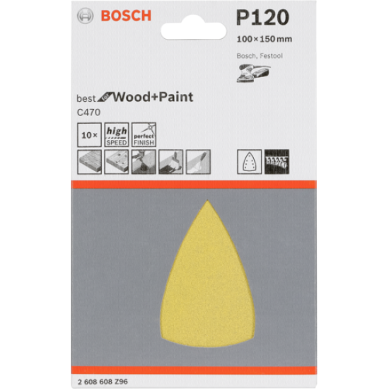 Bosch Sanding Pad 10 pcs. for C470 Grit 120 100x150 mm Bosch Sanding Pad 10 pcs. for C470 Grit 120 100x150 mm