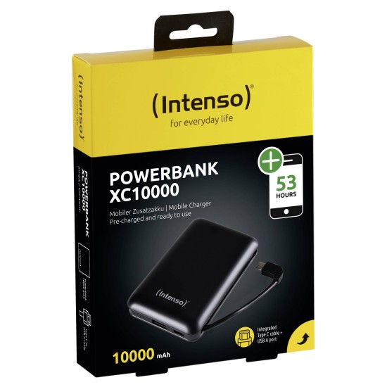 Intenso Powerbank XC10000 black +USB-A to Type-C Cable 10000 mAh