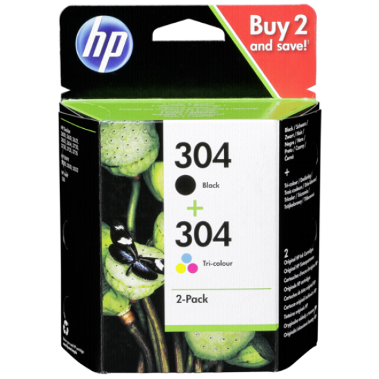 HP 304 2-Pack ΒΚ + Tri-colour C/M/Y (3JB05AE)
