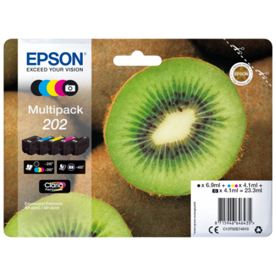 Epson 202 Multipack BK/C/Y/M/PBK (C13T02E74010)