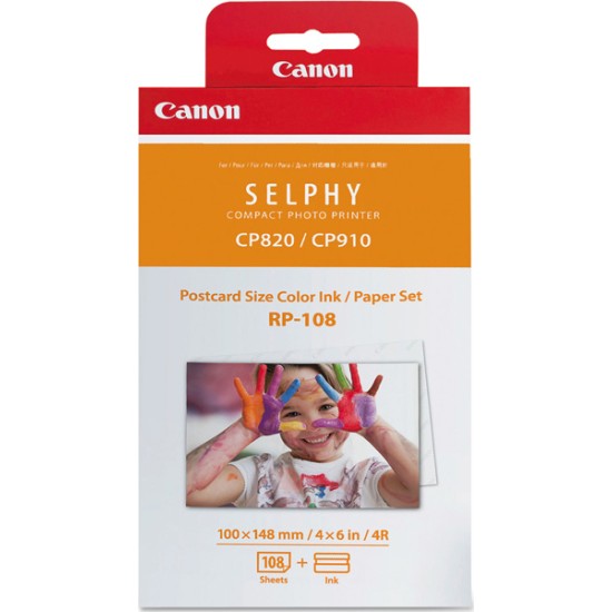 Canon RP-108 Color Ink + Paper Set 10x15 108-Sheets (8568B001)