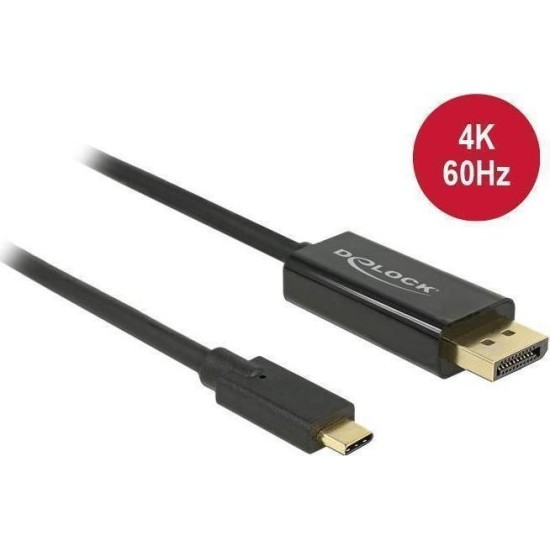DeLock Regular USB 3.1 Cable USB-C male - DisplayPort Male Μαύρο 2m (85256)