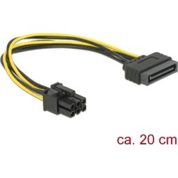 DeLock 15-Pin Sata male - 6-Pin Sata female Cable 0.21m (82924)