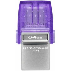 Kingston DataTraveler MicroDuo 3C 64GB USB 3.1 Stick USB-A + USB-C Purple/Silver