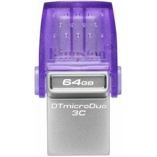 Kingston DataTraveler MicroDuo 3C 64GB USB 3.1 Stick USB-A + USB-C Purple/Silver