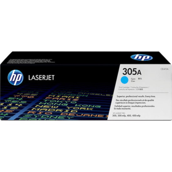 HP CE411A 305A Cyan Original LaserJet Toner Cartridge, 2600 pages, Cyan, 1 pc(s)