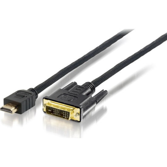 Equip 119322 HDMI to DVI-D Single Link Cable, 2 m, HDMI, DVI-D, M/M, Gold