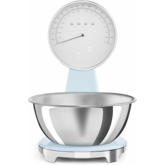 SMEG ANALOG AND DIGITAL KITCHEN SCALE PASTEL BLUE KSF01PBWW