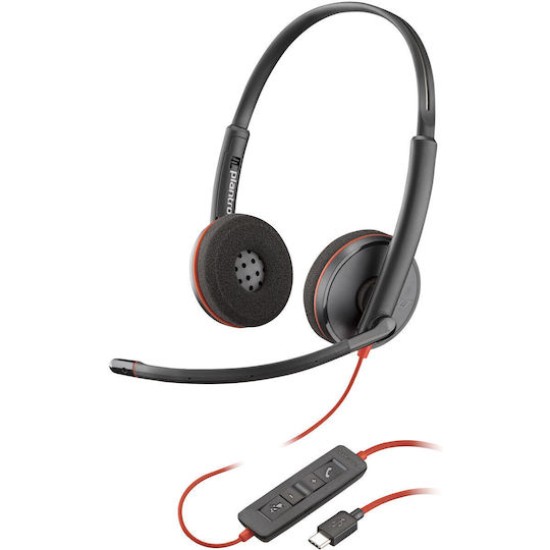 HP Poly Blackwire 3220 Stereo USB-C Headset +USB-C/A Adapter (Bulk)