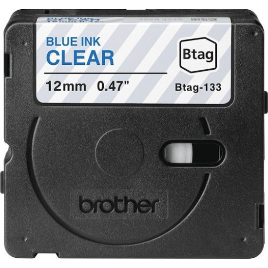 Brother Label Tape BTAG-133 - 12 mm x 4 m - Blue on Transparent