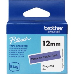Brother Label Tape BTAG-F31 - 12 mm x 4 m - Black on Violet
