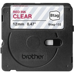 Brother Label Tape BTAG-132 - 12 mm x 4 m - Red on Transparent