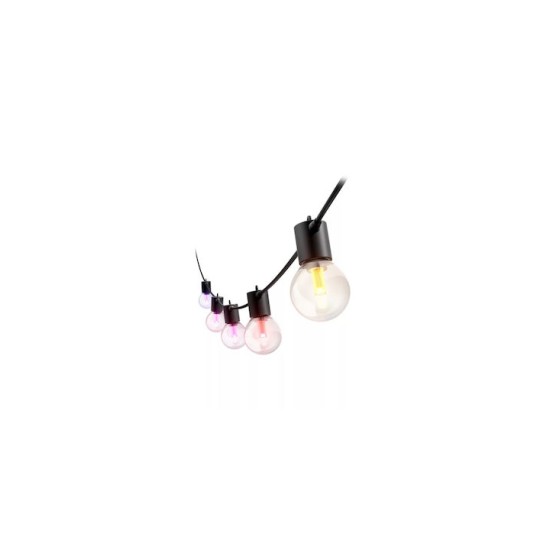 Philips Hue Festavia Globe Aussenlichterkette, White and Color Ambiance, 14 m Laenge, 20 Lampenkugeln, dimmbar, Steuerung per Hue App