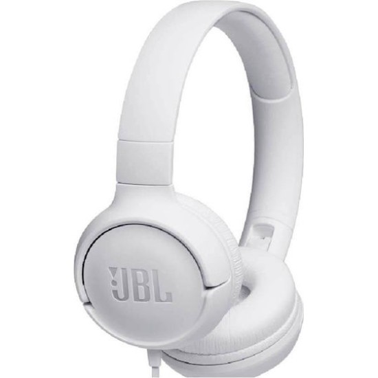 JBL TUNE 500 weiss - Kabelgebundener On-Ear-Kopfhoerer Mikrofon