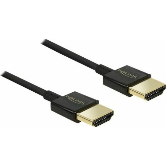 Delock Kabel High Speed HDMI mit Ethernet - HDMI Stecker HDMI Stecker 3D 2m