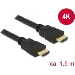 DeLOCK HDMI Kabel 1,5m High Speed Ethernet 4K St./St. schwarz