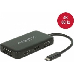 Delock Adapter USB Type-C Stecker VGA / HDMI / DVI / DisplayPort Buchse
