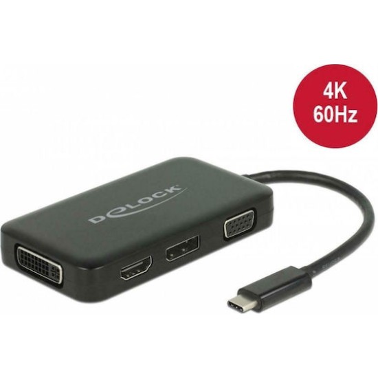 Delock Adapter USB Type-C Stecker VGA / HDMI / DVI / DisplayPort Buchse