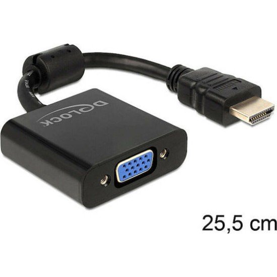 Delock Adapter HDMI Stecker zu VGA Buchse schwarz