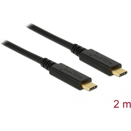 Delock USB 3.1 Gen 1 (5 Gbps) Kabel Type-C zu Type-C 2 m PD 3 A E-Marker