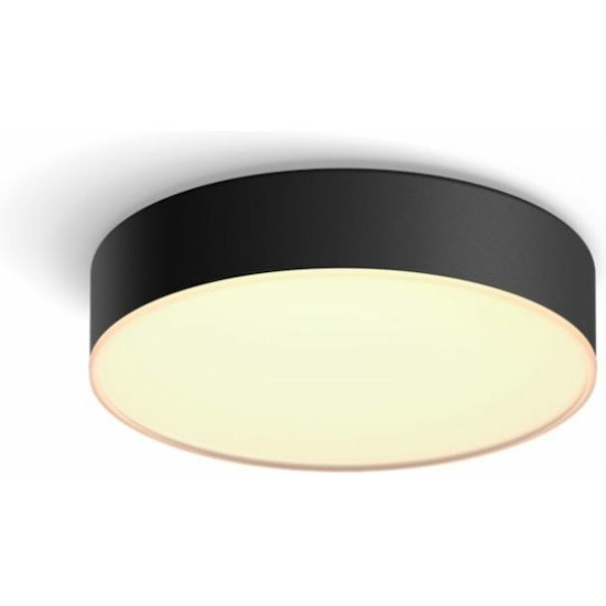 Philips Hue White Ambiance Enrave Deckenleuchte rund schwarz + Dimmschalter - S
