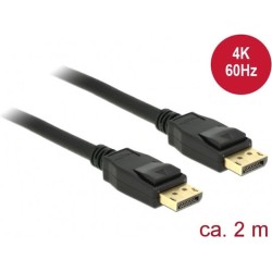 DeLOCK Kabel 2m Displayport St./St. 4K 83806 schwarz