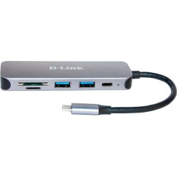 D-Link DUB-2325/E 5-in-1 USB-C-Hub mit Kartenleser