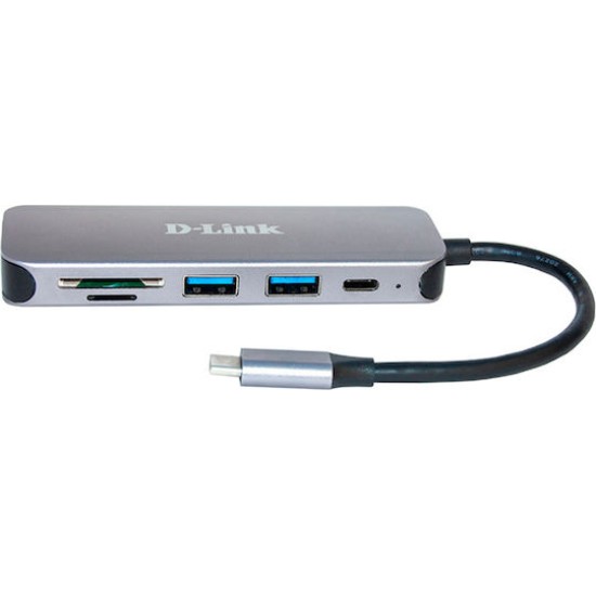 D-Link DUB-2325/E 5-in-1 USB-C-Hub mit Kartenleser