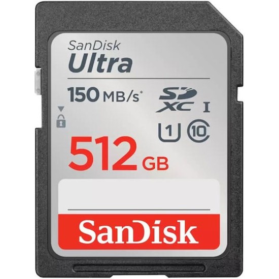 SanDisk Ultra 512 GB SDXC Speicherkarte (2022) bis 150 MB/s, C10, U1