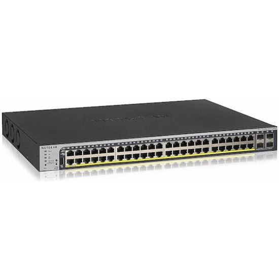 NETGEAR 52-Port PoE Gigabit Ethernet Smart Switch (GS752TPP) - Managed Switch, optionales Insight Cloud Management, 48 x PoE+ mit 760W, 4 x 1G SFP, fuer Desktop- oder Rackmontage