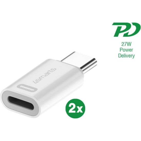 4smarts Adapter Lightning auf USB-C PD 27W 2er Set