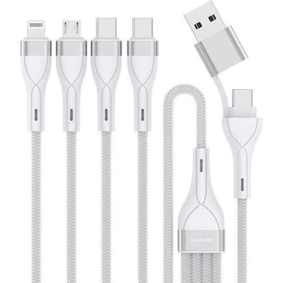 4smarts 4in2 USB-C Multi-Ladekabel 1,2m, weiss