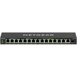 NETGEAR GS316EPP Switch 16 Port Gigabit Ethernet LAN PoE Switch Plus (mit 15x PoE+ 231W & 1x SFP, Managed Netzwerk Switch mit IGMP Snooping, QoS, VLAN, luefterlos), schwarz