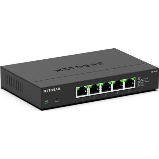 NETGEAR 5-Port Multi-Gigabit Ethernet Plus Switch (MS305E) - Managed, mit 5 x 1G/2,5G, Desktop- oder Wandbefestigung und eingeschraenktem Schutz ueber 5 Jahre