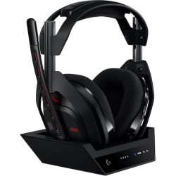 LogitechG ASTRO A50 (Gen 5) Schwarz - Kabelloses LIGHTSPEED Gaming-Headset und Basisstation mit PLAYSYNC Audio