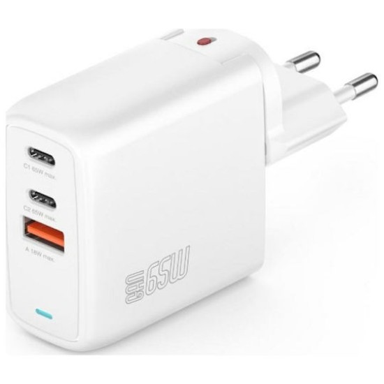 4Smarts Ladegeraet GaN Flex 65W 2 USB-C+1 USB-A, weiss