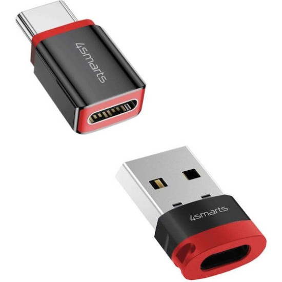4smarts USB-C auf USB-A / USB-C Datenblocker Adapter, 2er Set, schwarz