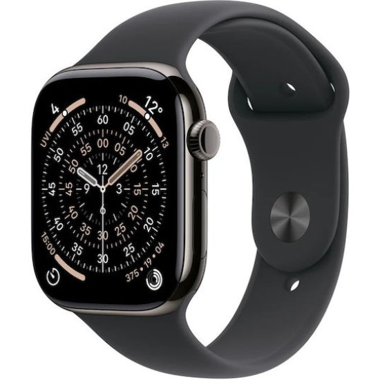 Apple Watch Series 11 GPS + Cellular 46mm Slate Titanium Gehaeuse mit Sport Band (black) - M/L