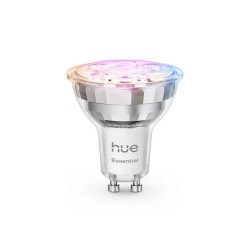 Philips Hue Essential smarte GU10 LED Lampe, Weiss und Farbig, 4,7 W, 2200K-6500K, dimmbar, funktioniert mit gaengigen Smart-Home-Assistenten, 1er Pack