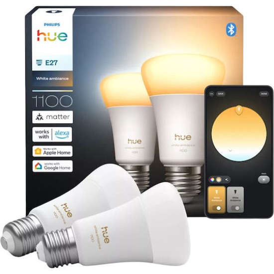 Philips Hue White E27 White Ambiance Doppelpack 1100lm 75W