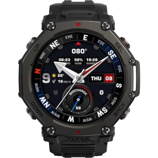 Amazfit T-Rex 3 Pro 48 mm Outdoor-Smartwatch Tactical Black mit AMOLED, Saphirglas, Dual-Band-GPS, 10 ATM und HYROX-Modus