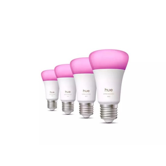 Philips Hue White E27 White und Color Ambiance Viererpack 810lm 60W