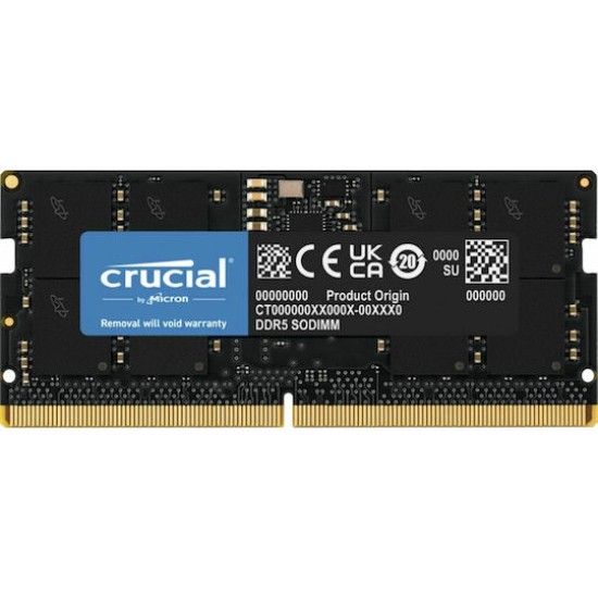 16GB Crucial DDR5-4800 CL 40 SO-DIMM RAM Notebook Speicher CT16G48C40S5
