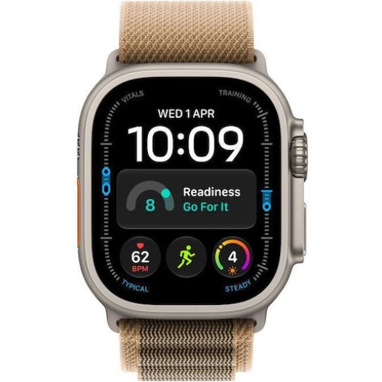 Apple Watch Ultra 4 GPS + Cellular 49mm Natural Titanium Gehaeuse mit Desert Alpine Loop - M